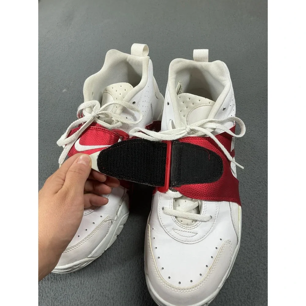 Nike Air Trainer Shoes Mens Size 13 White Red Leather Sneakers 599442-100